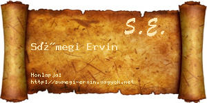 Sümegi Ervin névjegykártya