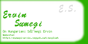 ervin sumegi business card